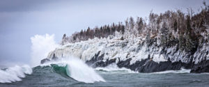 waves crashing in bayfield