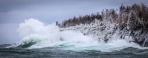 waves crashing in bayfield